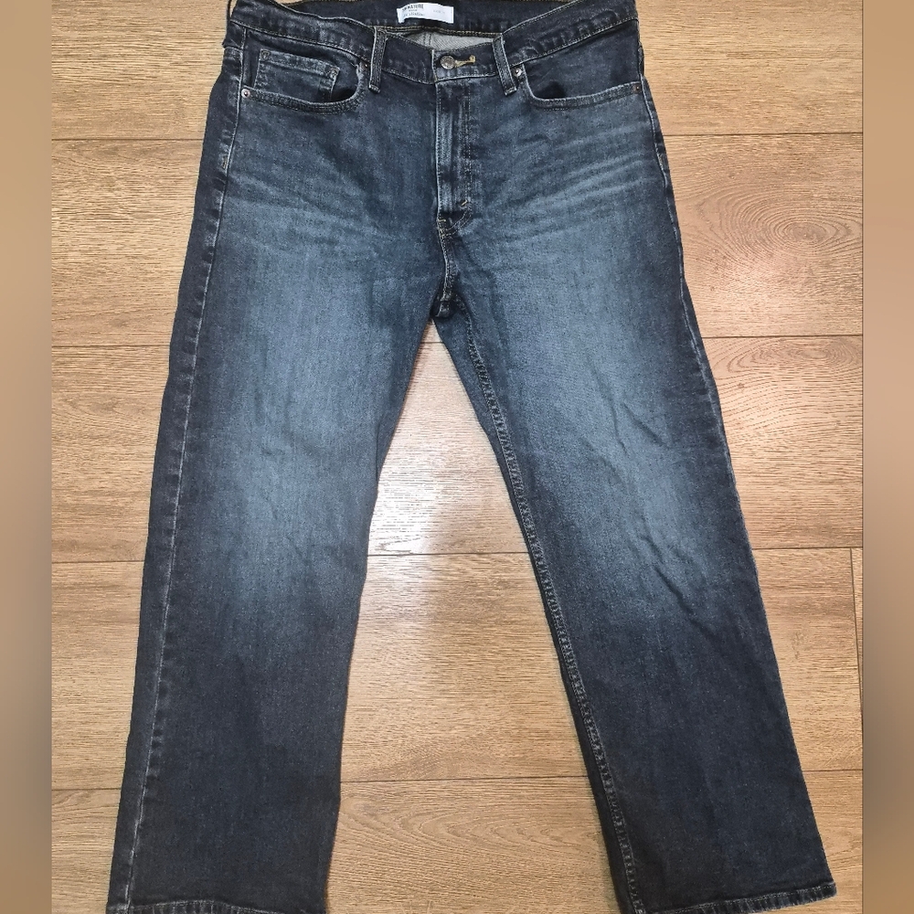 ​Signature Levi Strauss Mens Relaxed Fit Dark Wash Jeans 36x27 Hemmed